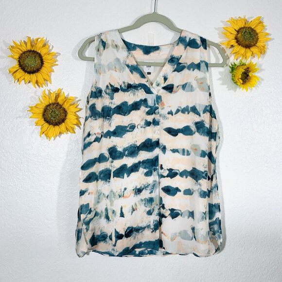 Cabi Abstract Sleeveless V-neck Formal Casual Blouse Size XS Women’s - Picture 2 of 9